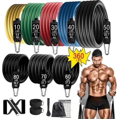 Exercise Resistance Bands Set 100LBS-150LBS Exercise Bands Portable Home Gym Accessories Workout Equipments Fitness Equipment