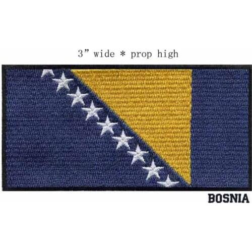 Bosnia and Herzegovina 3" wide embroidery flag patch patches for candy colors/nine white stars/purple color
