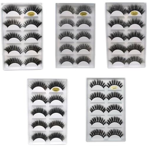NEW 5 Pairs Natural False Eyelashes Fake Lashes Long Makeup 3d Mink Lashes Extension Eyelash Mink Eyelashes for Beauty