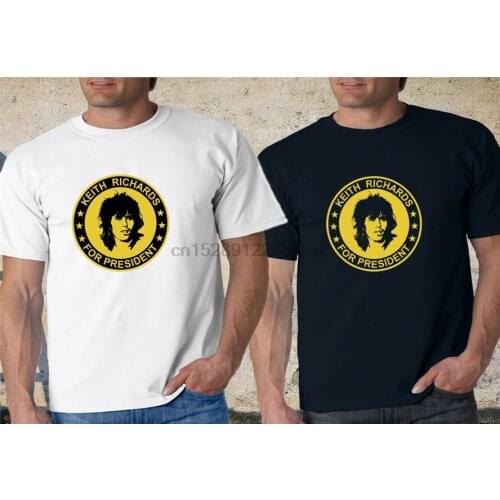 New Keith Richards For President Logo MenS Black White T Shirt Tee Gym Tee Shirt