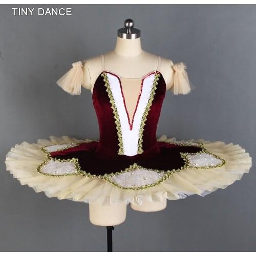 New arraival of adult ballet solo costumes burgundy/ivory pancake tutus ballet professional tutu dress classical tutu BLL133