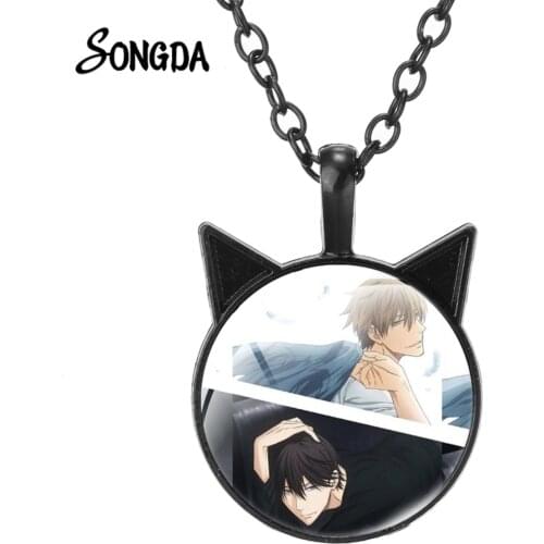 Dakaretai Otoko 1-i ni Odosarete Imasu Womens Necklaces Glass Cabochon Photo Ear Pendant Bronze Choker Neck Kids Anime Jewelry