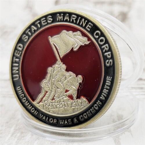 United States Marines Corps Commemorative Coin Souvenir Challenge Collectible Coins Collection Gift