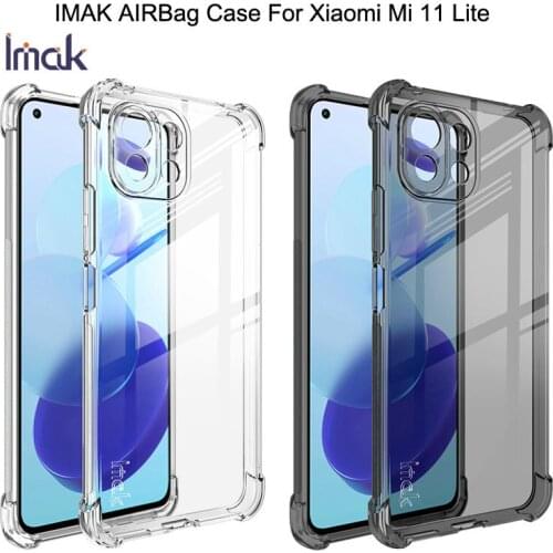 For Xiaomi Mi 11 Lite Case IMAK Shockproof Airbag Soft TPU Crystal Back Cover for Mi11 Mi 11 Lite Cases Fundas Coque
