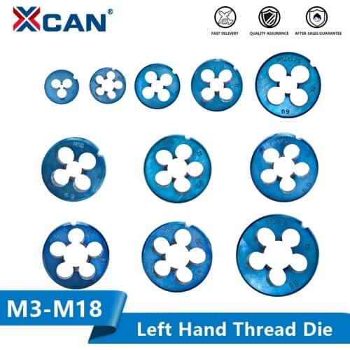 XCAN Metric Thread Die M3 M8 M10 M12 M14 M16 M18 Nano Left Hand Die Blue Coated Screw Thread Die For Metalworking Threading Tool