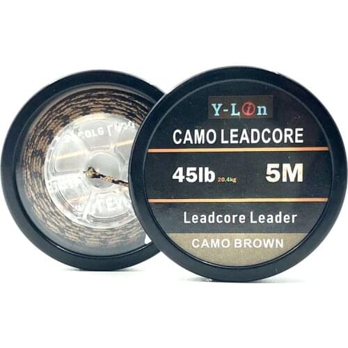 5m 35 45LB Fishing Line Leadcore hook link Camouflage Carp Braided Line Hair Rigs Lead Core Tackle Fishing Fluorocarbon