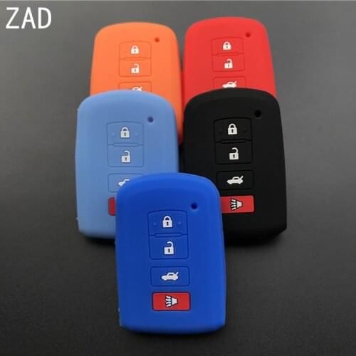 ZAD Silicone rubber car key cover case skin For Toyota Highlander RAV4 Camry Avalon Corolla 2016 2017 4 buttons remote key cover