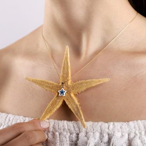 Symbol Gold 14k Evil Eye Bead Gold Enamel Necklace Star Design Charms Belief Protect Clavicle Trendy Colourful Choker Delicate