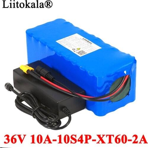 Liitokala 36V 10000mAh 500W High Capacity 18650 Lithium Battery Balance car Motorcycle Electric Car Bicycle Scooter + 2A Charger