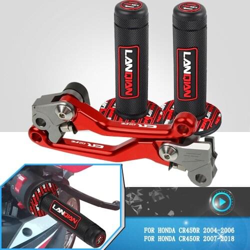 Universal Moto Rubber Handlebar Grips Pit Bike Cafe Racer Brake Clutch Lever For Honda CR450R CR 450 R 2004-2015 2016 2017 2018