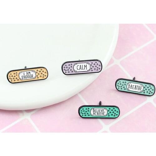 Fun cartoon color trend cute band-aid enamel brooch multi-letter creative fashion badge jewelry children friends small gifts