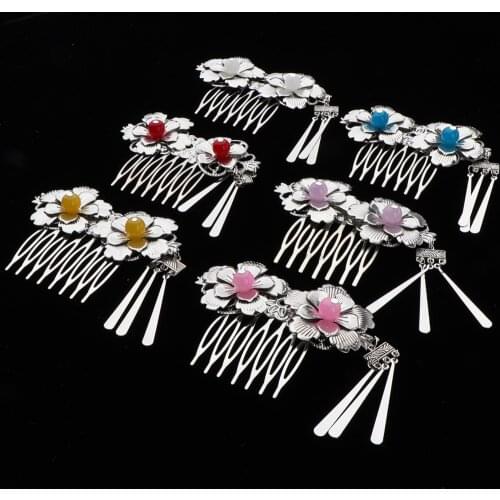 2pcs Lady Elegant Crystal Bead Hair Comb Bridal Wedding Hair Jewelry