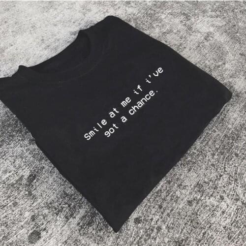 Vintage Grunge Graphic Women Unisex Tshirt Top Tee Smile At Me If I've Got A Chance T-Shirt Camisetas Art Aesthetic