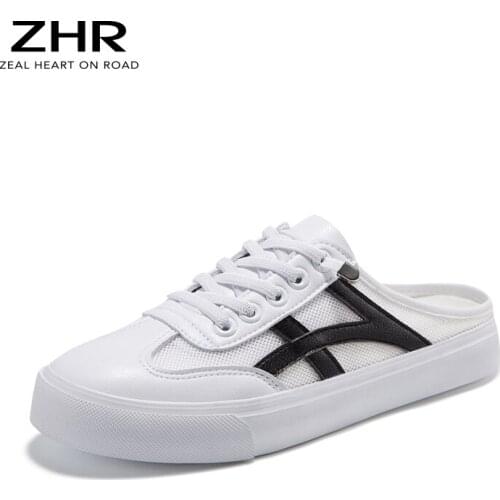 2021 Summer Women Sneaker Slip On White Casual Shoes Flats Breathable Mesh Slipper Ladies Comfortable Vulcanized Shoe