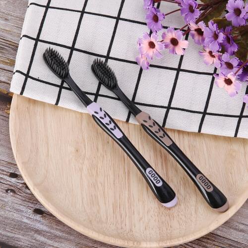 2Pcs Toothbrush Double Ultra Soft Tooth Brush Tongue Cleaner Black Heads Nano-antibacterial Toothbrush