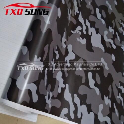 10/20/30/40/50/60CMX152CM/LOT Premium New Black white grey Camo Vinyl Wrap Car Motorcycle Decal Mirror Camouflage vinyl sticker