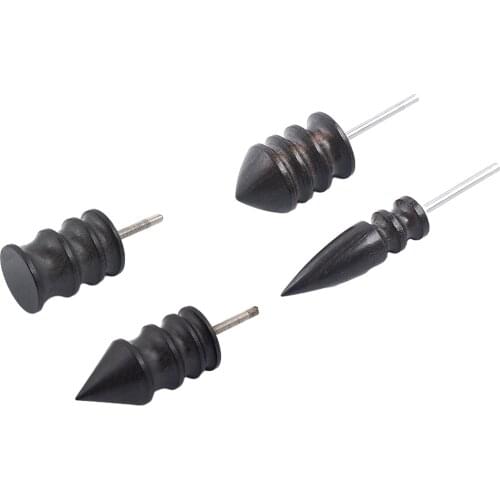 2Pcs Wooden Leather Burnisher Fit 1/8" Shank Durable Edge Slicker Wheel Finishing Polishing Leather Crafts Accessories Supplies