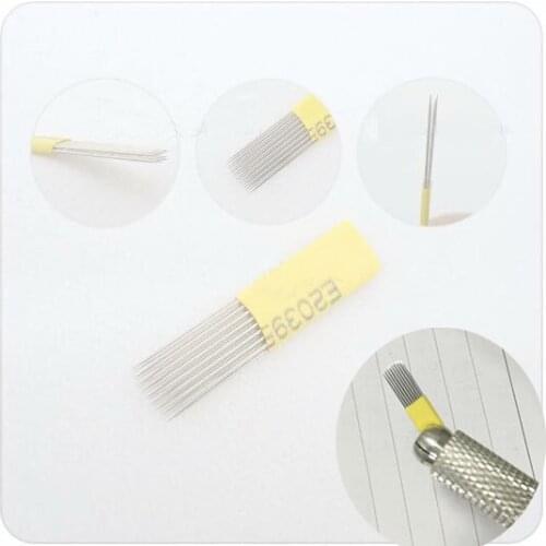 2016 newest china beauty supply 100pcs manuel pen permanent eyebrow tattoo blade with 17F size needles for manual tatoo