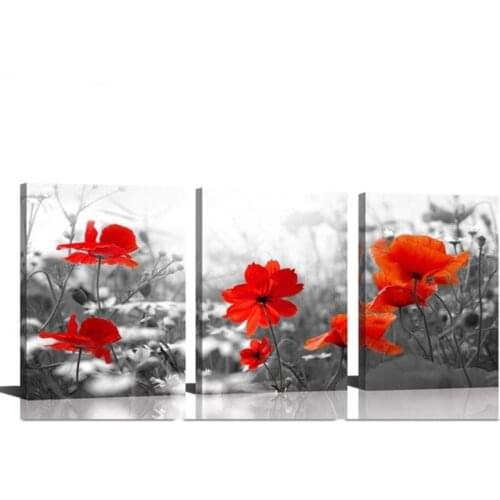 3 pcs Full square/round drill 5D DIY diamond painting red flower embroidery diamond mosaic pattern cross stitch kits wall decor