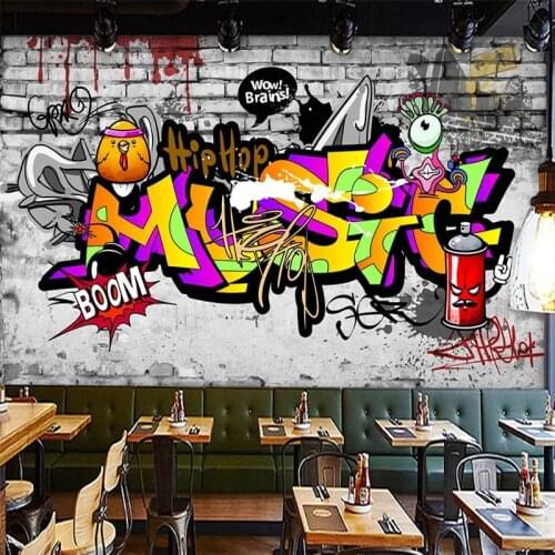 Custom 3D Poster Photo Wallpaper Street Graffiti Art Wall Painting Living Room Home Improvement Cafe Restaurant Bar KTV Mural 3D