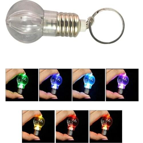 50% Hot Sales LED Flashlight Light Bulb Key Ring Keychain Lamp Torch Rainbow Color Gift