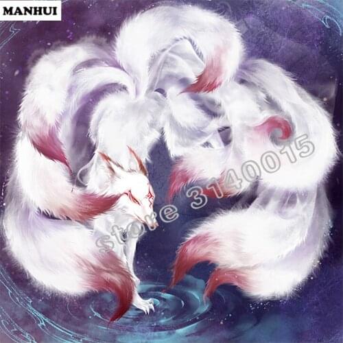 Full 3D diamond painting cross stitch diamond embroidery Nine tail fox diamond mosaic painting home decor ABC128