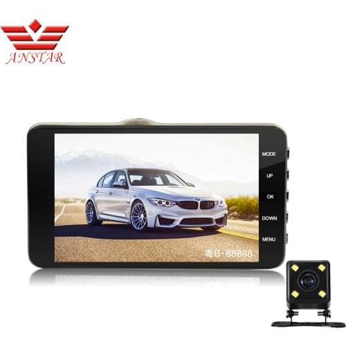 ANSTAR 4.0 Inch IPS Screen Car DVR Car Camera Dual Recording Dash Camera HD 1080P Video 170 Degree Dash Cam With Rearview Mirror