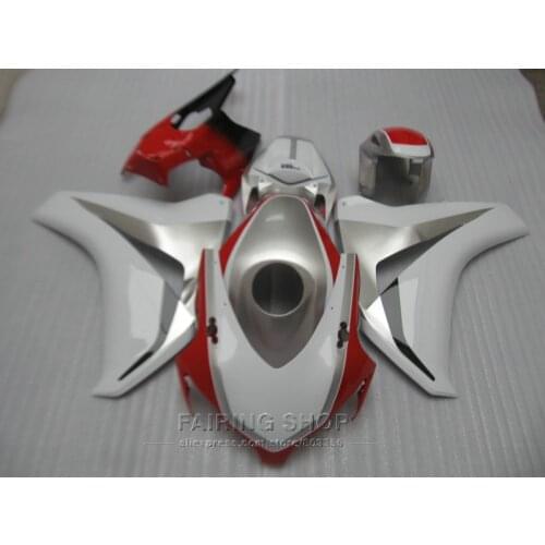 Free customize plastic fairing kit for Honda CBR1000RR 08 09 10 11 white silver red fairings CBR1000RR 2009 2010 2011 2011 OT26