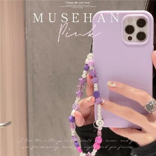 Square Fluorescent Color Wrist Chain Strap Cord Rope Case For iPhone 12 11 Pro XS Max Mini X Xr 7 8 Plus SE2020 Shockproof Cover