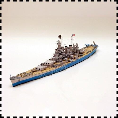 DIYMyModeI 1:400 Scale USS North Carolina-class Battleship DIY Handcraft Paper Model Kit Handmade Toy Puzzles