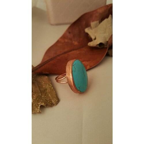 Dr Stone Natural Stone Women 'S Turquoise Vintage Bronze Ring Z121AR351 212169236