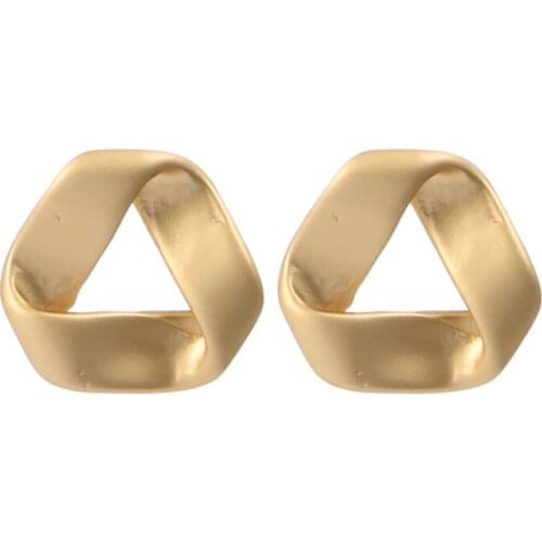 ELEGANCE11 Gold Stud Earrings Retro Style Stainless Steel Jewelry for Women Christmas Gift