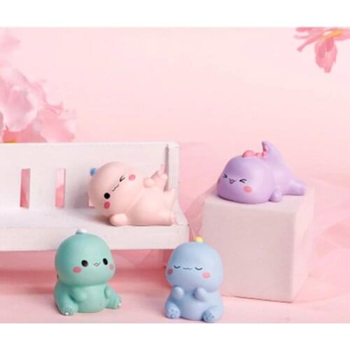 ZOCDOU 1 Piece Cartoon Little Dinosaur Small Statue Little Figurine Crafts Figure Ornament Miniatures