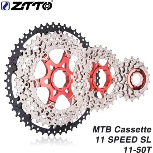 ZTTO MTB 11Speed SL Cassette 11s 11 - 50t Wide Ratio UltraLight Freewheel Mountain Bike Bicycle Parts for K7 X1 XO1 XX1 m9000