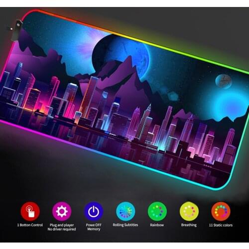 Led Mouse Pad Rgb Mousepad Rgb Pc Gamer Accessories Computer Mat Backlit Mat Setup Gaming Deskmat Rgb Keyboard Rug DropShipping