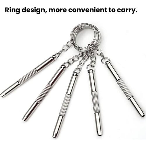 3-in-1 Multifunctional Portable Screwdriver Stainless Steel Screwdriver Tool Keychain Glasses Watch Repair Widget Tool