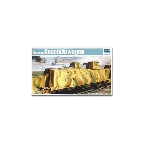 Trumpeter 1/35 scale model 01509 German BP42 type railroad armored train fire type cannon loaded card