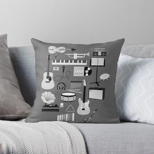 Music Things Throw Pillow Cushion Cover Polyester throw pillows case on sofa home living room car seat decor 45x45cm