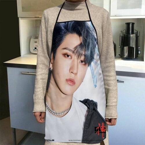 New Arrival Stray Kids Han Jisung Apron Kitchen Aprons For Women Oxford Fabric Cleaning Pinafore Home Cooking Accessories Apron