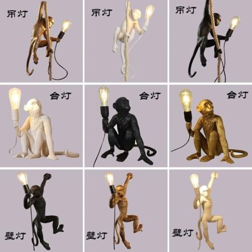 Monkey animal modeling wall lamp creative personality lamp wall lamp corridor desk lamp decoration cafe engineering floor lamp