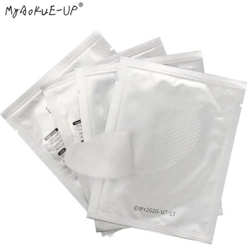 200 pairs/lot eyelash paper patches for eyelash extension makeup tools under eye pads eye tips stickers wraps silver package