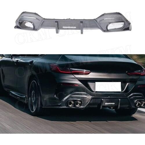 Dry Carbon Fiber Rear Bumper Lip Diffuser Spoiler With Lamp For BMW 8 Series 840i G14 G15 G16 2019 2020