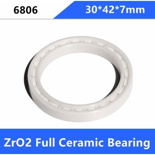 4pcs 6806 30*42*7mm ZrO2 Full Ceramic bearings Zirconia Ceramic deep groove ball bearings 30×42×7mm