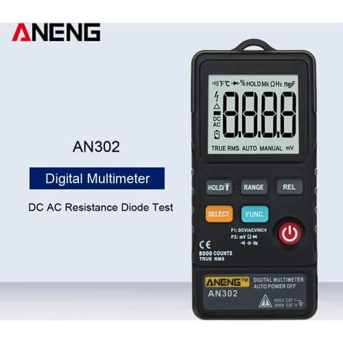 ANENG AN302 Portable Automatic Digital Multimeter Electrician Maintenance Instrument Universal Table DC AC Resistance Diode Test