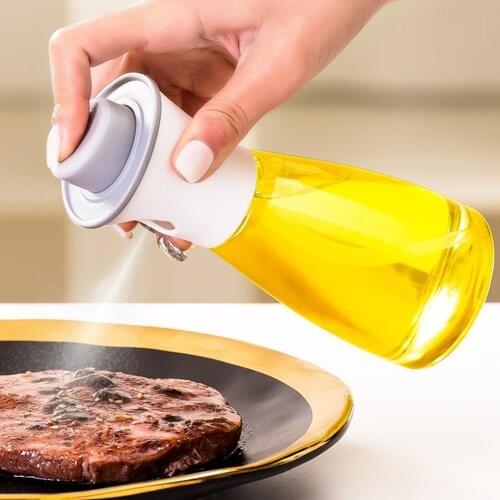 60%HOT180ml Oil Sprayer Large Caliber Slope Button Silicone Kitchen Dustproof Nozzle Oil Dispenser for Home