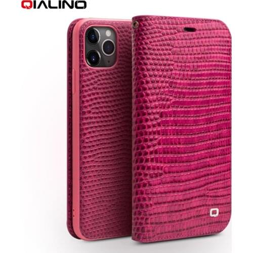 QIALINO Luxury Genuine Leather Cover for Apple iPhone 11 Pro Max Protective Case with Card Slot for Women for iPhone 11 Pro