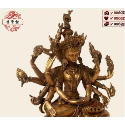 Old Bronze Copper Buddhism Usnisa-Sitatapatra Ushnisha Vijaya Buddha