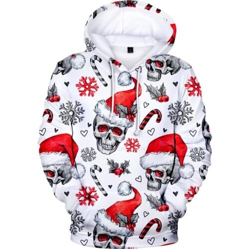 New 3D Print Novelty Merry Christmas Sweatshirts Women Men Hoodies Long Sleeve Hoodies Trendy Unisex Clothes Kids Santa Hoody