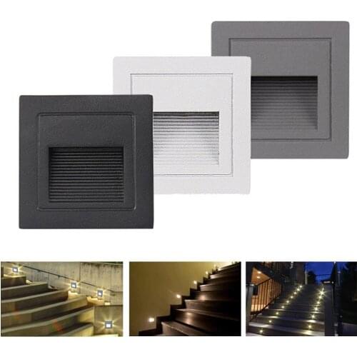 Recessed Stair Lights, Indoor/Outdoor LED Stairs Step Night Light Waterproof Wall Lamps 3W LED Floor Lighting Stairway Light