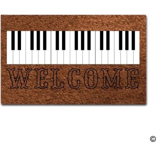 Funny Door Mat Piano Keyboard Welcome Doormat Outdoor Indoor Mat Non-woven Fabric Top Rubber Back 15.7x23.6 Inch